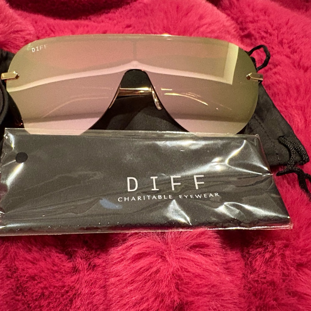 DIFF Imani Designer Oversized Shield Sunglasses for Women UV400 Protection